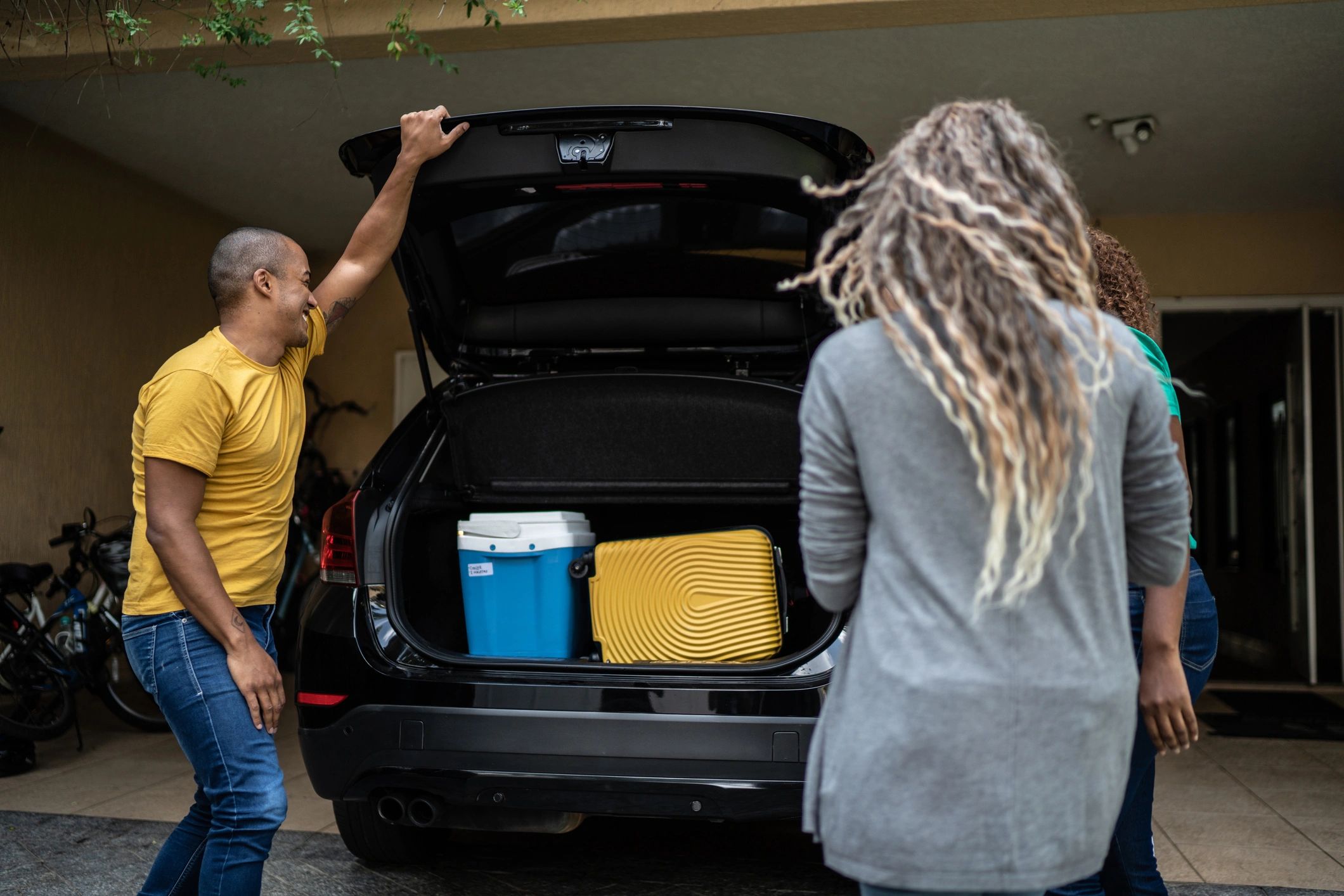 organized car trunk storage