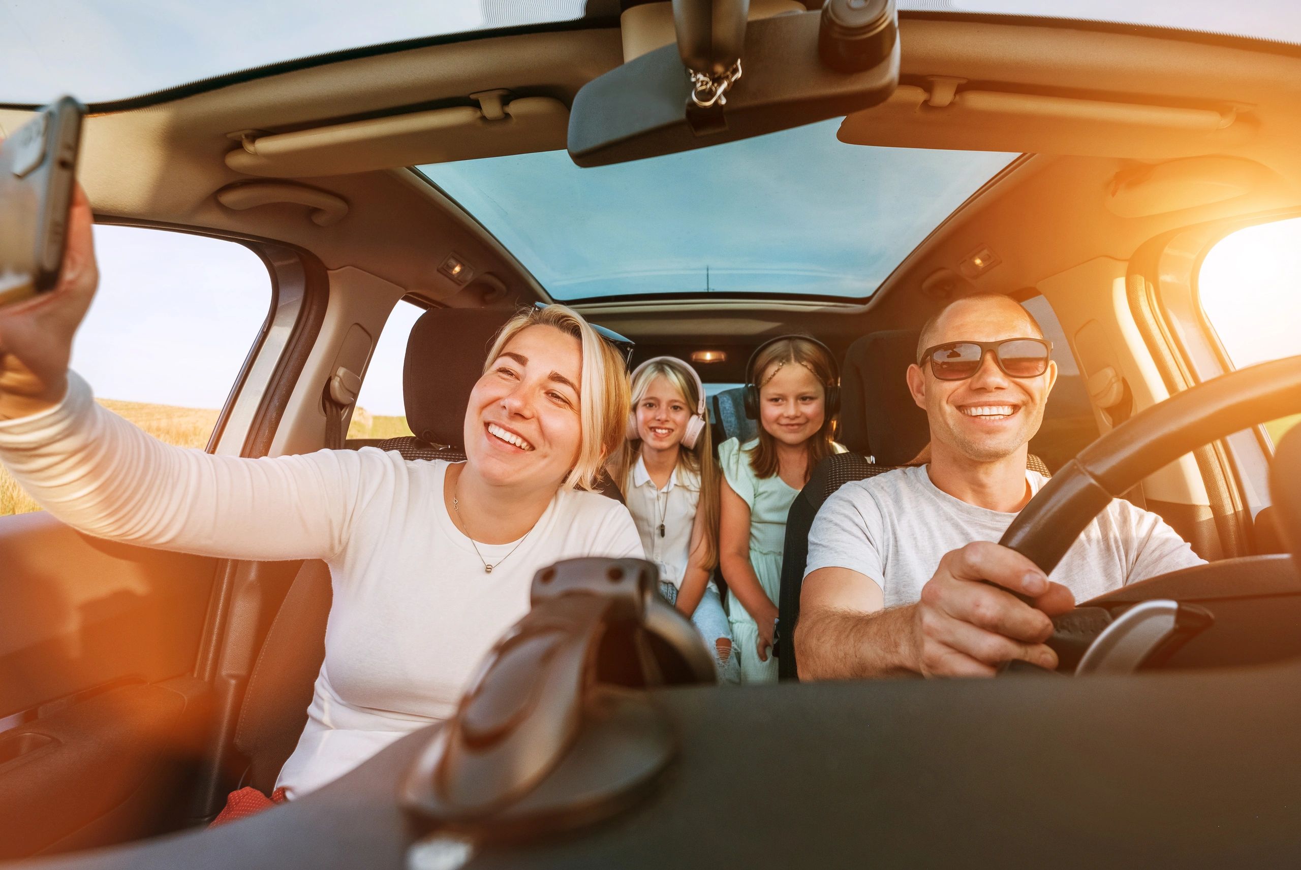family road trip car